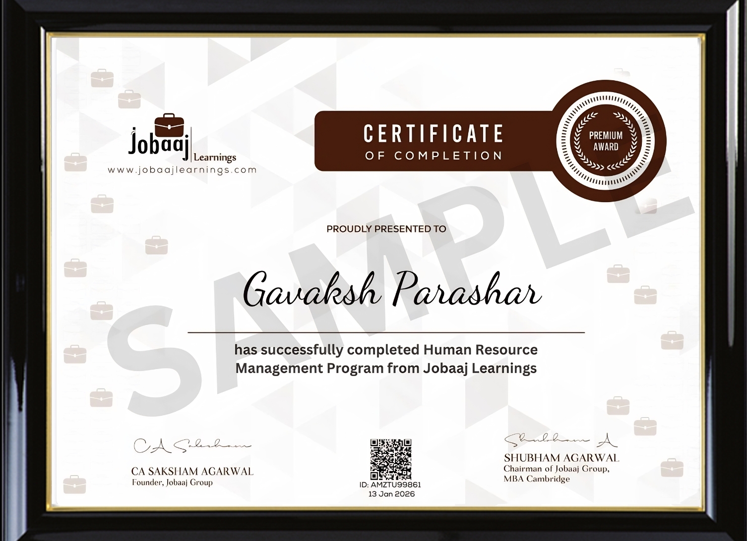 Jobaaj Learnings Certificate